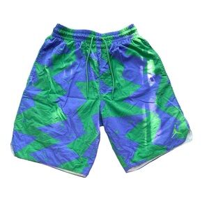 Jordan Nike Air Jordan Jumpman Poolside Shorts 9" Purple Green Size S EUC